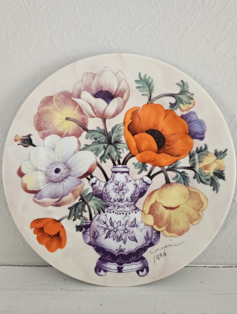 Vintage I. Godinger And Co Email De Limoges Decorative San Marino Floral Plate - Picture 2 of 6